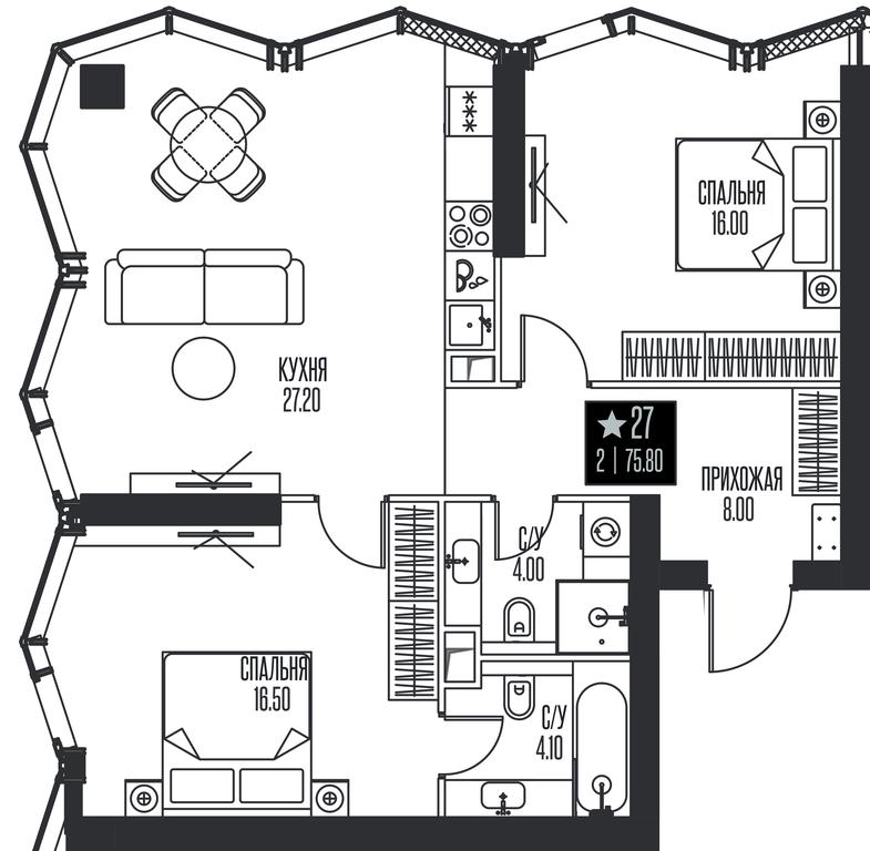 2-BD Apartment Sale, 75.8 sq. m. at Ice Towers, State Nature Reserve of Regional Significance Forest on the Samorodinka River, Moscow, Russia #1 2-BD Apartment Sale, 75.8 sq. m. at Ice Towers, State Nature Reserve of Regional Significance Forest on the Samorodinka River, Moscow, Russia #1