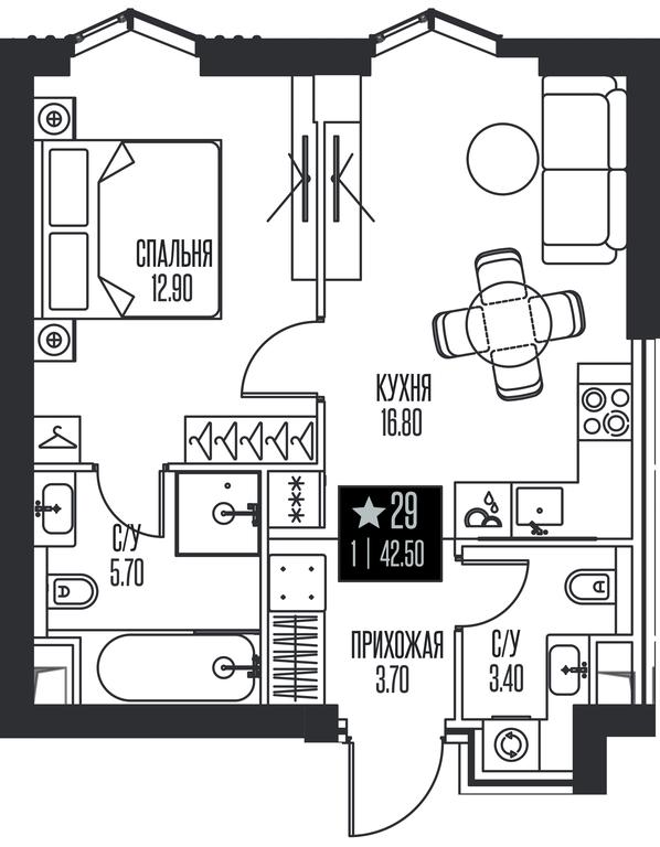 1-BD Apartment Sale, 42.5 sq. m. at Ice Towers, State Nature Reserve of Regional Significance Forest on the Samorodinka River, Moscow, Russia #1 1-BD Apartment Sale, 42.5 sq. m. at Ice Towers, State Nature Reserve of Regional Significance Forest on the Samorodinka River, Moscow, Russia #1