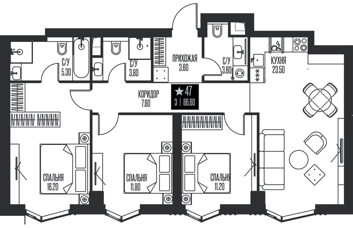 3-BD Apartment Sale, 86.6平方米 at Ice Towers, State Nature Reserve of Regional Significance Forest on the Samorodinka River, Moscow, Russia #1 3-BD Apartment Sale, 86.6平方米 at Ice Towers, State Nature Reserve of Regional Significance Forest on the Samorodinka River, Moscow, Russia #1
