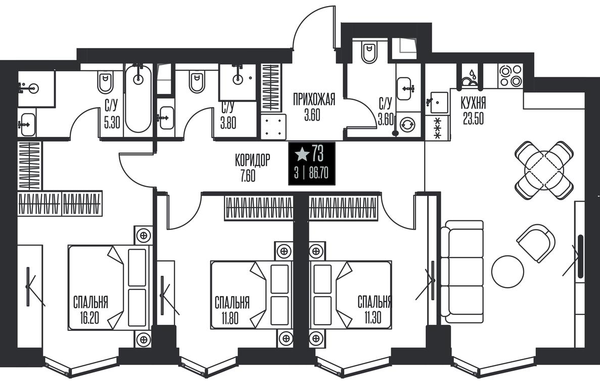 3-BD Apartment Sale, 86.7平方米 at Ice Towers, State Nature Reserve of Regional Significance Forest on the Samorodinka River, Moscow, Russia #1 3-BD Apartment Sale, 86.7平方米 at Ice Towers, State Nature Reserve of Regional Significance Forest on the Samorodinka River, Moscow, Russia #1
