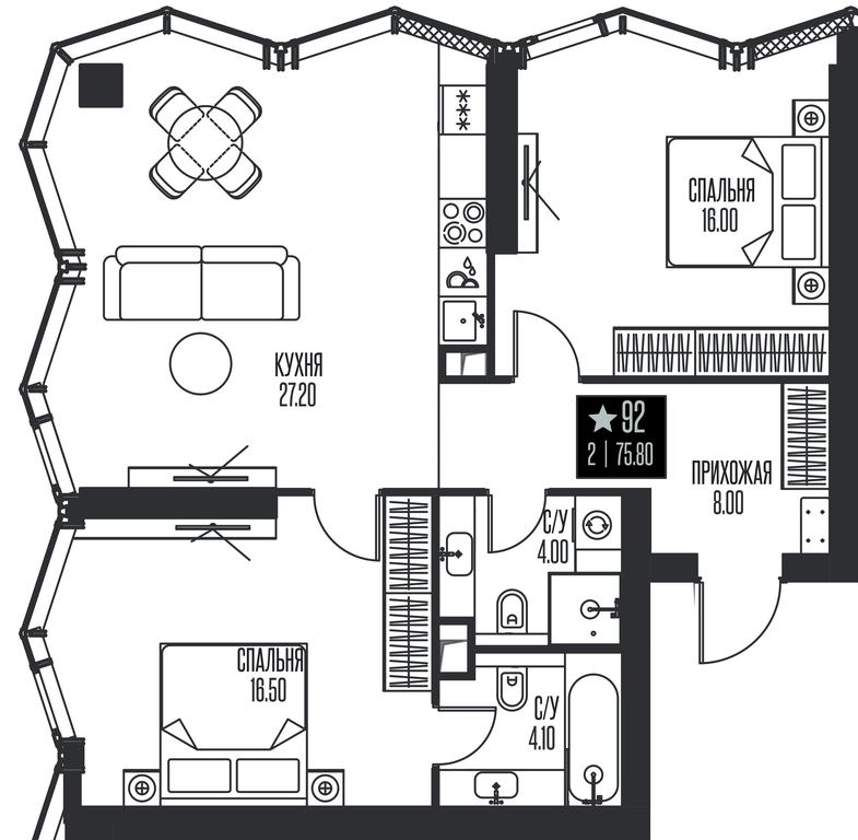 2-BD Apartment Sale, 75.8平方米 at Ice Towers, State Nature Reserve of Regional Significance Forest on the Samorodinka River, Moscow, Russia #1 2-BD Apartment Sale, 75.8平方米 at Ice Towers, State Nature Reserve of Regional Significance Forest on the Samorodinka River, Moscow, Russia #1