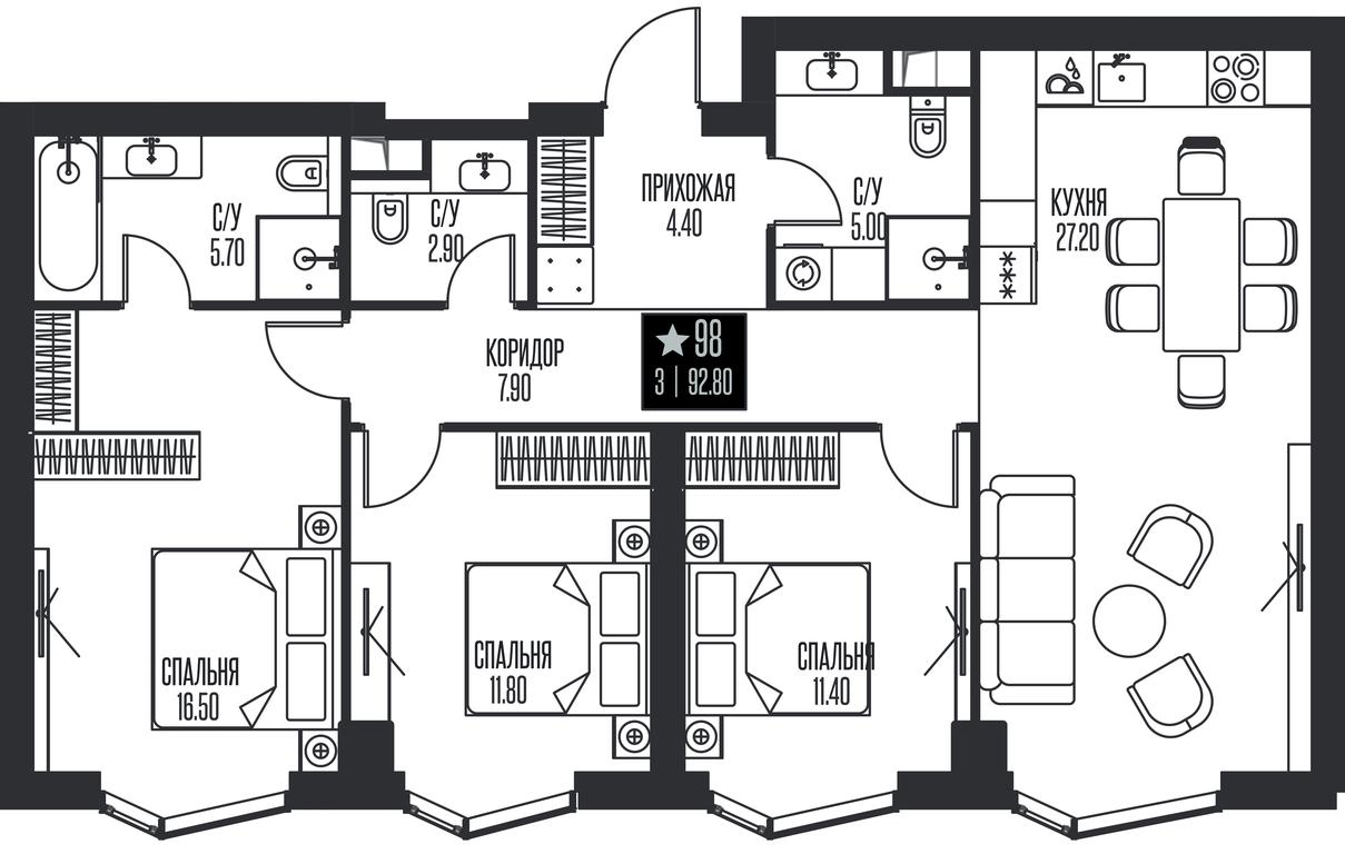 3-BD Apartment Sale, 92.8平方米 at Ice Towers, State Nature Reserve of Regional Significance Forest on the Samorodinka River, Moscow, Russia #1 3-BD Apartment Sale, 92.8平方米 at Ice Towers, State Nature Reserve of Regional Significance Forest on the Samorodinka River, Moscow, Russia #1