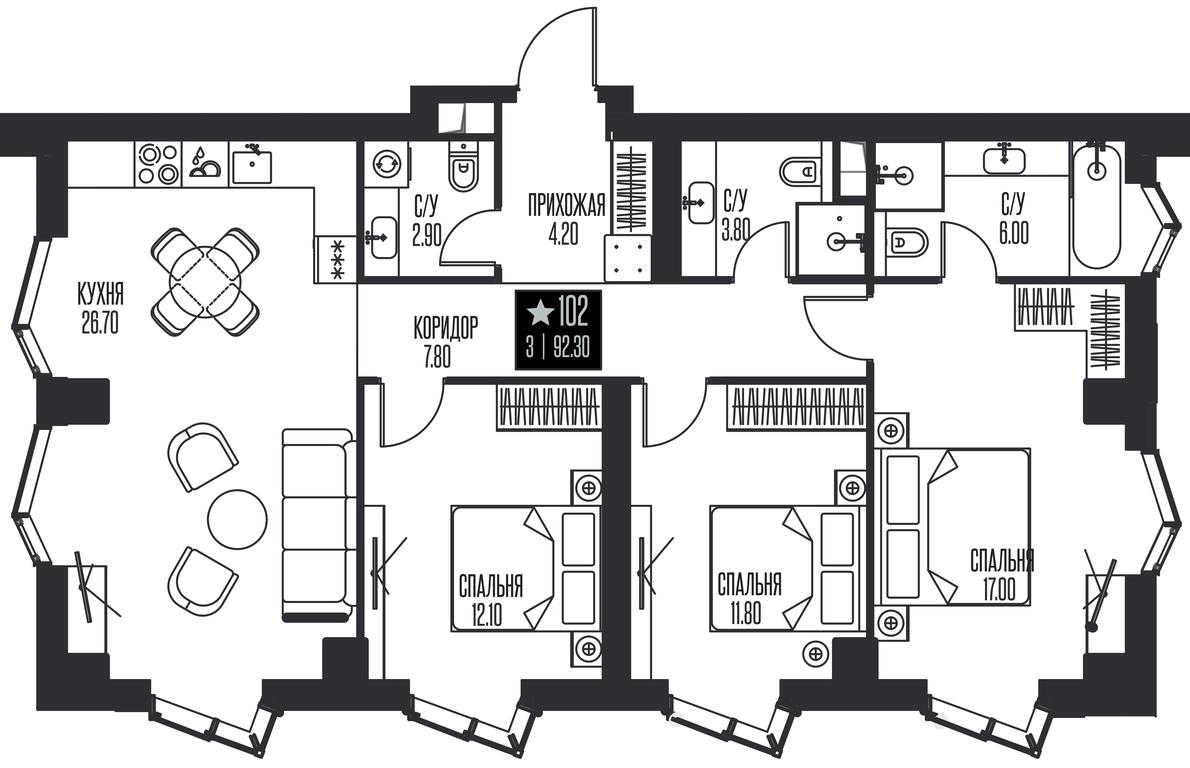3-BD Apartment Sale, 92.3 sq. m. at Ice Towers, State Nature Reserve of Regional Significance Forest on the Samorodinka River, Moscow, Russia #1 3-BD Apartment Sale, 92.3 sq. m. at Ice Towers, State Nature Reserve of Regional Significance Forest on the Samorodinka River, Moscow, Russia #1