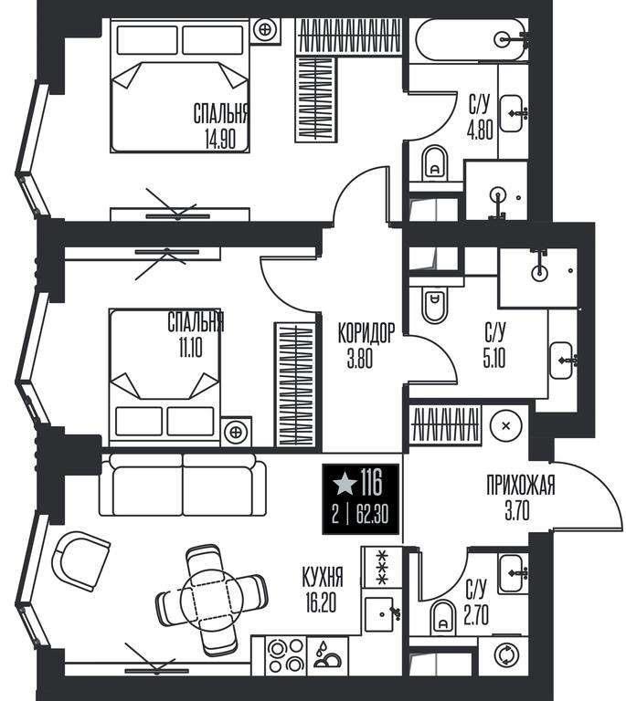 2-BD Apartment Sale, 62.3 sq. m. at Ice Towers, State Nature Reserve of Regional Significance Forest on the Samorodinka River, Moscow, Russia #1 2-BD Apartment Sale, 62.3 sq. m. at Ice Towers, State Nature Reserve of Regional Significance Forest on the Samorodinka River, Moscow, Russia #1