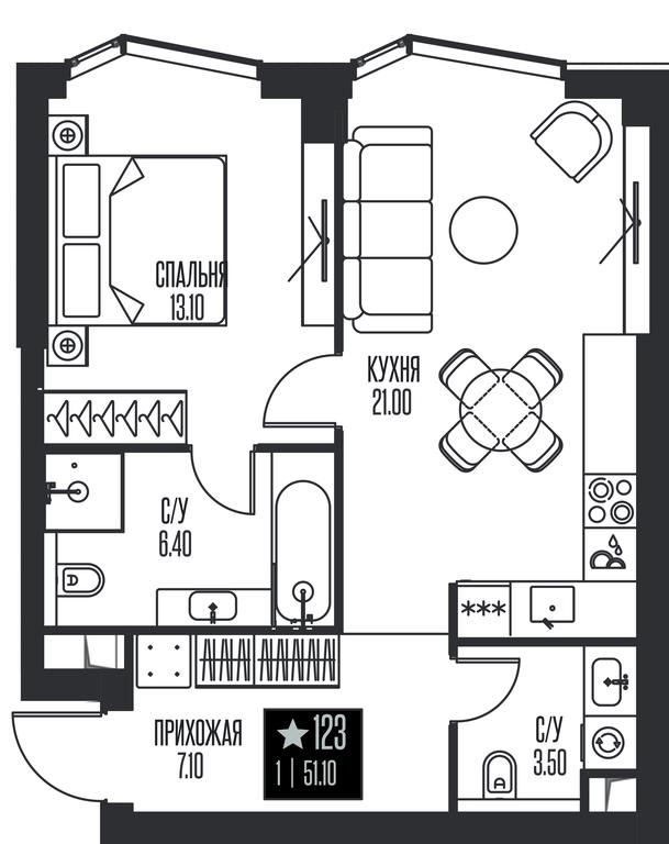 1-BD Apartment Sale, 51.1 sq. m. at Ice Towers, State Nature Reserve of Regional Significance Forest on the Samorodinka River, Moscow, Russia #1 1-BD Apartment Sale, 51.1 sq. m. at Ice Towers, State Nature Reserve of Regional Significance Forest on the Samorodinka River, Moscow, Russia #1