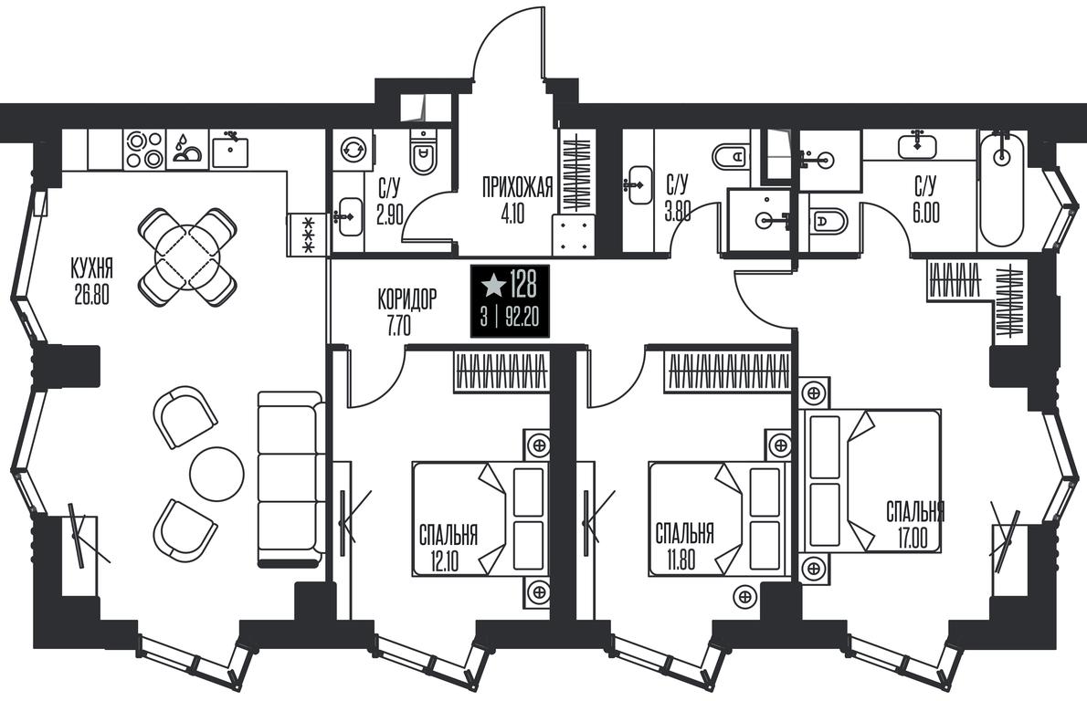 3-BD Apartment Sale, 92.2 sq. m. at Ice Towers, State Nature Reserve of Regional Significance Forest on the Samorodinka River, Moscow, Russia #1 3-BD Apartment Sale, 92.2 sq. m. at Ice Towers, State Nature Reserve of Regional Significance Forest on the Samorodinka River, Moscow, Russia #1