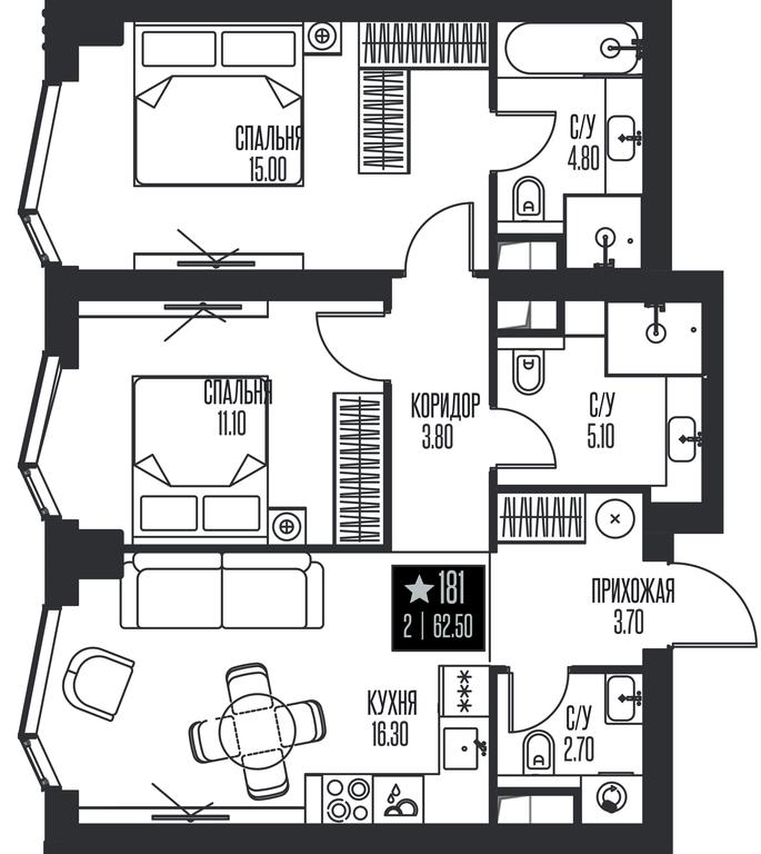 2-BD Apartment Sale, 62.5平方米 at Ice Towers, State Nature Reserve of Regional Significance Forest on the Samorodinka River, Moscow, Russia #1 2-BD Apartment Sale, 62.5平方米 at Ice Towers, State Nature Reserve of Regional Significance Forest on the Samorodinka River, Moscow, Russia #1