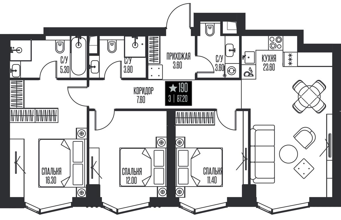 3-BD Apartment Sale, 87.2平方米 at Ice Towers, State Nature Reserve of Regional Significance Forest on the Samorodinka River, Moscow, Russia #1 3-BD Apartment Sale, 87.2平方米 at Ice Towers, State Nature Reserve of Regional Significance Forest on the Samorodinka River, Moscow, Russia #1