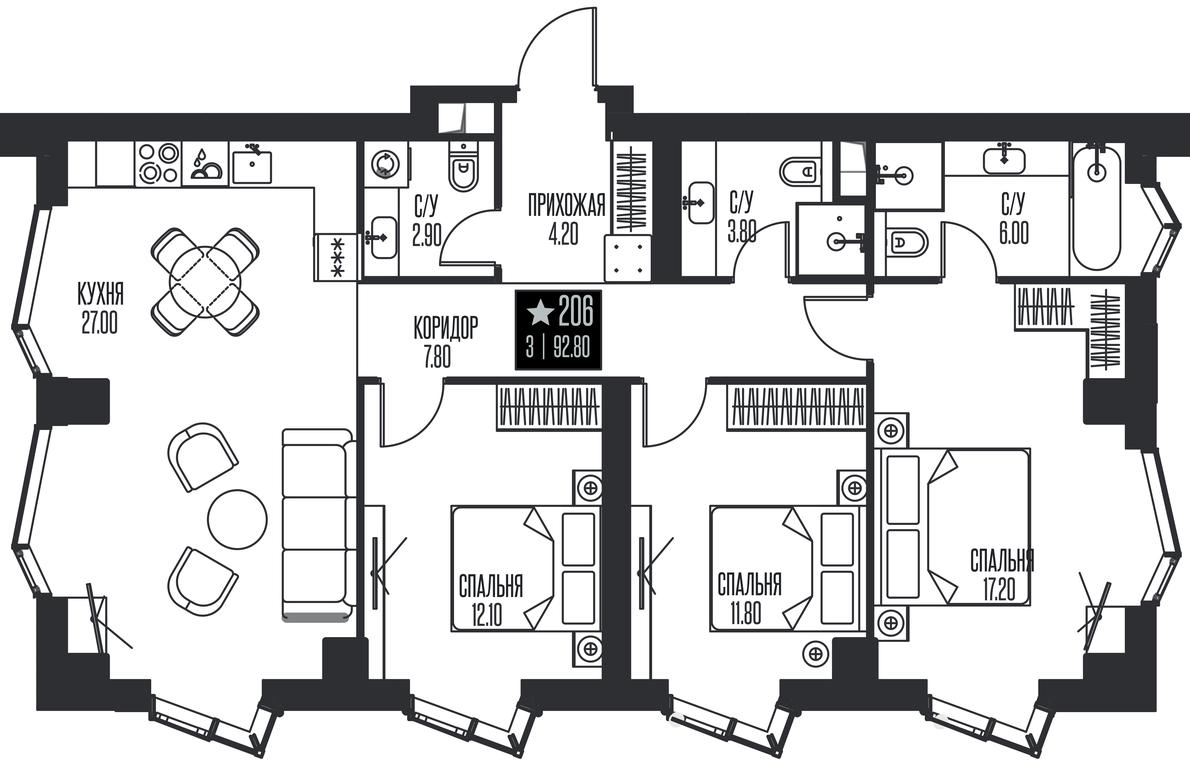 3-BD Apartment Sale, 92.8平方米 at Ice Towers, State Nature Reserve of Regional Significance Forest on the Samorodinka River, Moscow, Russia #1 3-BD Apartment Sale, 92.8平方米 at Ice Towers, State Nature Reserve of Regional Significance Forest on the Samorodinka River, Moscow, Russia #1