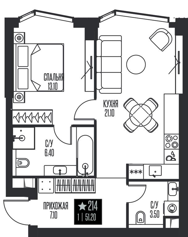 1-BD Apartment Sale, 51.2 sq. m. at Ice Towers, State Nature Reserve of Regional Significance Forest on the Samorodinka River, Moscow, Russia #1 1-BD Apartment Sale, 51.2 sq. m. at Ice Towers, State Nature Reserve of Regional Significance Forest on the Samorodinka River, Moscow, Russia #1