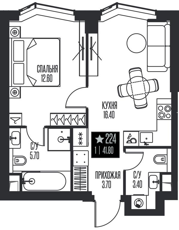 1-BD Apartment Sale, 41.8 sq. m. at Ice Towers, State Nature Reserve of Regional Significance Forest on the Samorodinka River, Moscow, Russia #1 1-BD Apartment Sale, 41.8 sq. m. at Ice Towers, State Nature Reserve of Regional Significance Forest on the Samorodinka River, Moscow, Russia #1