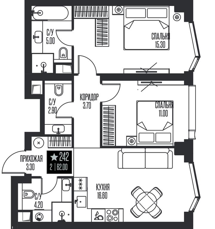 2-BD Apartment Sale, 62 sq. m. at Ice Towers, State Nature Reserve of Regional Significance Forest on the Samorodinka River, Moscow, Russia #1 2-BD Apartment Sale, 62 sq. m. at Ice Towers, State Nature Reserve of Regional Significance Forest on the Samorodinka River, Moscow, Russia #1