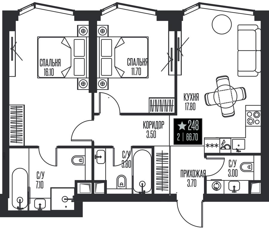 2-BD Apartment Sale, 66.7 sq. m. at Ice Towers, State Nature Reserve of Regional Significance Forest on the Samorodinka River, Moscow, Russia #1 2-BD Apartment Sale, 66.7 sq. m. at Ice Towers, State Nature Reserve of Regional Significance Forest on the Samorodinka River, Moscow, Russia #1