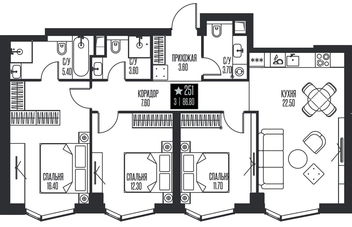 3-BD Apartment Sale, 86.8 sq. m. at Ice Towers, State Nature Reserve of Regional Significance Forest on the Samorodinka River, Moscow, Russia #1 3-BD Apartment Sale, 86.8 sq. m. at Ice Towers, State Nature Reserve of Regional Significance Forest on the Samorodinka River, Moscow, Russia #1