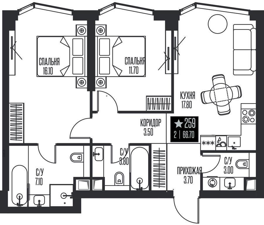 2-BD Apartment Sale, 66.7平方米 at Ice Towers, State Nature Reserve of Regional Significance Forest on the Samorodinka River, Moscow, Russia #1 2-BD Apartment Sale, 66.7平方米 at Ice Towers, State Nature Reserve of Regional Significance Forest on the Samorodinka River, Moscow, Russia #1