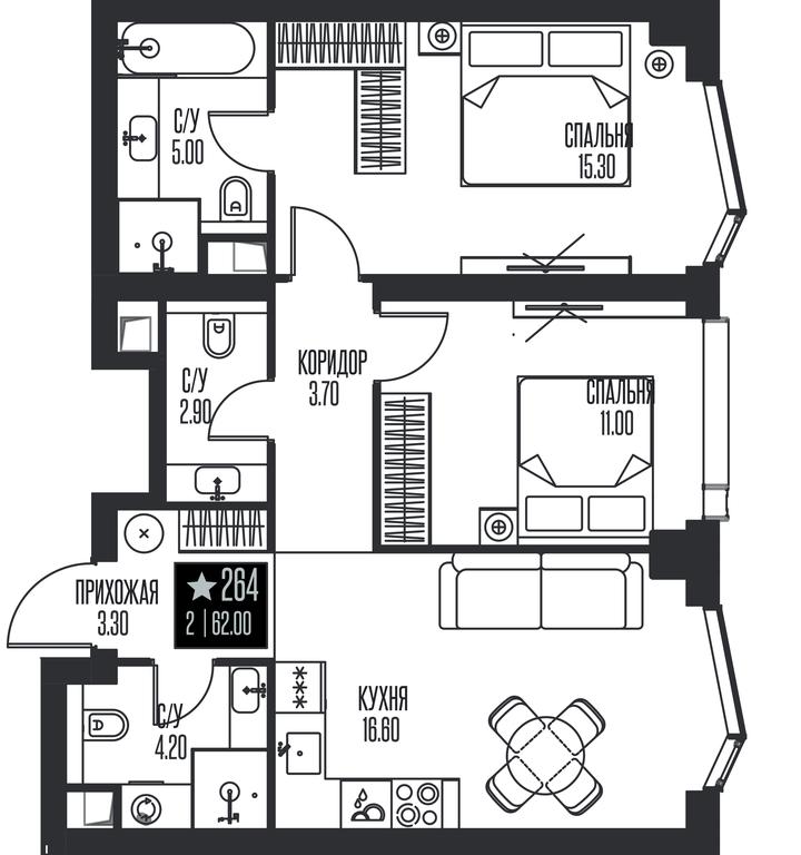 Продажа 2-комн. квартиры, 62 м² в ЖК «Ice Towers (Айс Товерс)», государственный природный заказник регионального значения Лес на реке Самородинке, Москва, Россия #1 Продажа 2-комн. квартиры, 62 м² в ЖК «Ice Towers (Айс Товерс)», государственный природный заказник регионального значения Лес на реке Самородинке, Москва, Россия #1