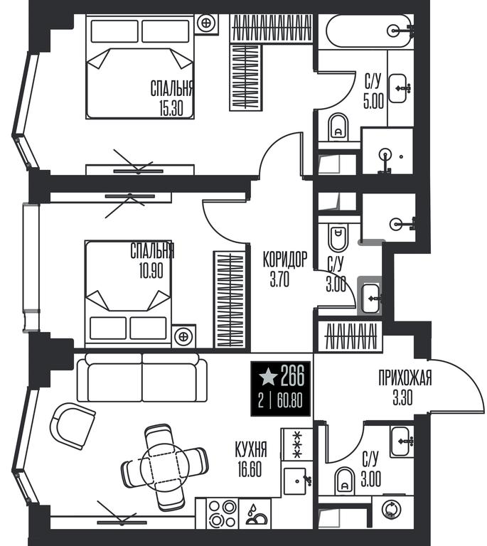 2-BD Apartment Sale, 60.8 sq. m. at Ice Towers, State Nature Reserve of Regional Significance Forest on the Samorodinka River, Moscow, Russia #1 2-BD Apartment Sale, 60.8 sq. m. at Ice Towers, State Nature Reserve of Regional Significance Forest on the Samorodinka River, Moscow, Russia #1