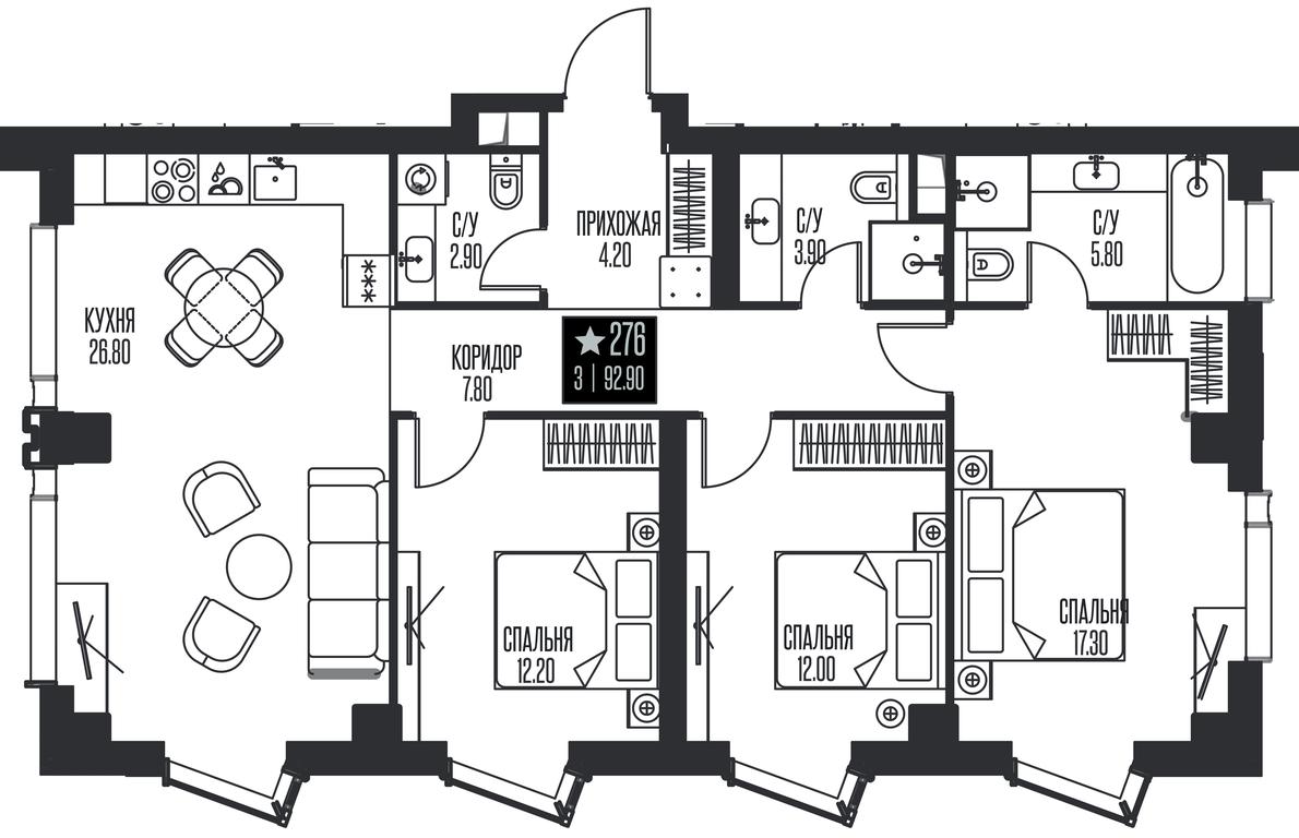 3-BD Apartment Sale, 92.9 sq. m. at Ice Towers, State Nature Reserve of Regional Significance Forest on the Samorodinka River, Moscow, Russia #1 3-BD Apartment Sale, 92.9 sq. m. at Ice Towers, State Nature Reserve of Regional Significance Forest on the Samorodinka River, Moscow, Russia #1