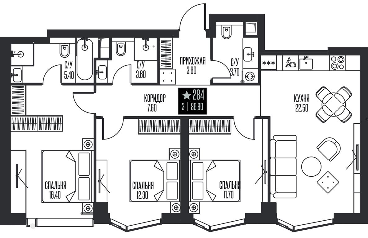 3-BD Apartment Sale, 86.8 sq. m. at Ice Towers, State Nature Reserve of Regional Significance Forest on the Samorodinka River, Moscow, Russia #1 3-BD Apartment Sale, 86.8 sq. m. at Ice Towers, State Nature Reserve of Regional Significance Forest on the Samorodinka River, Moscow, Russia #1