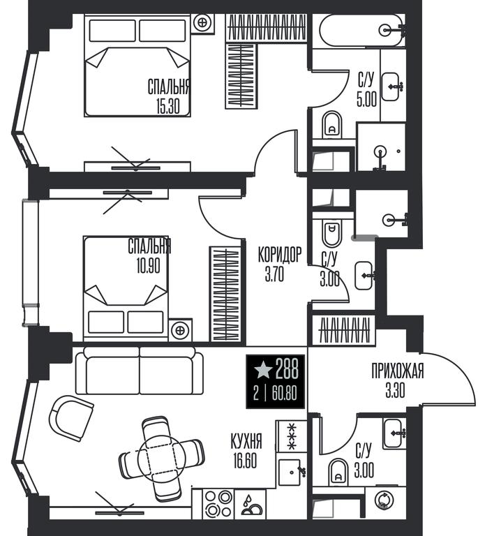 2-BD Apartment Sale, 60.8 sq. m. at Ice Towers, State Nature Reserve of Regional Significance Forest on the Samorodinka River, Moscow, Russia #1 2-BD Apartment Sale, 60.8 sq. m. at Ice Towers, State Nature Reserve of Regional Significance Forest on the Samorodinka River, Moscow, Russia #1
