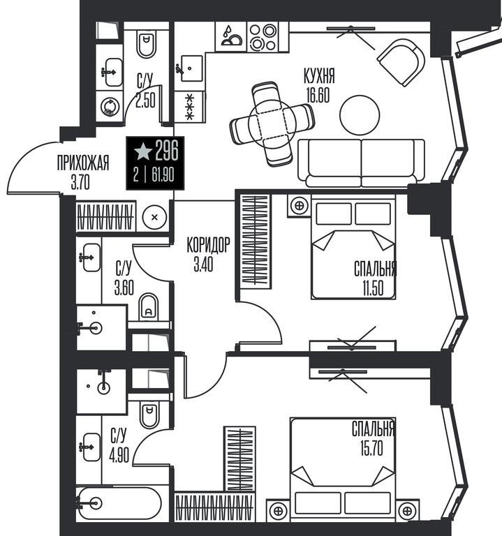 2-BD Apartment Sale, 61.9 sq. m. at Ice Towers, State Nature Reserve of Regional Significance Forest on the Samorodinka River, Moscow, Russia #1 2-BD Apartment Sale, 61.9 sq. m. at Ice Towers, State Nature Reserve of Regional Significance Forest on the Samorodinka River, Moscow, Russia #1