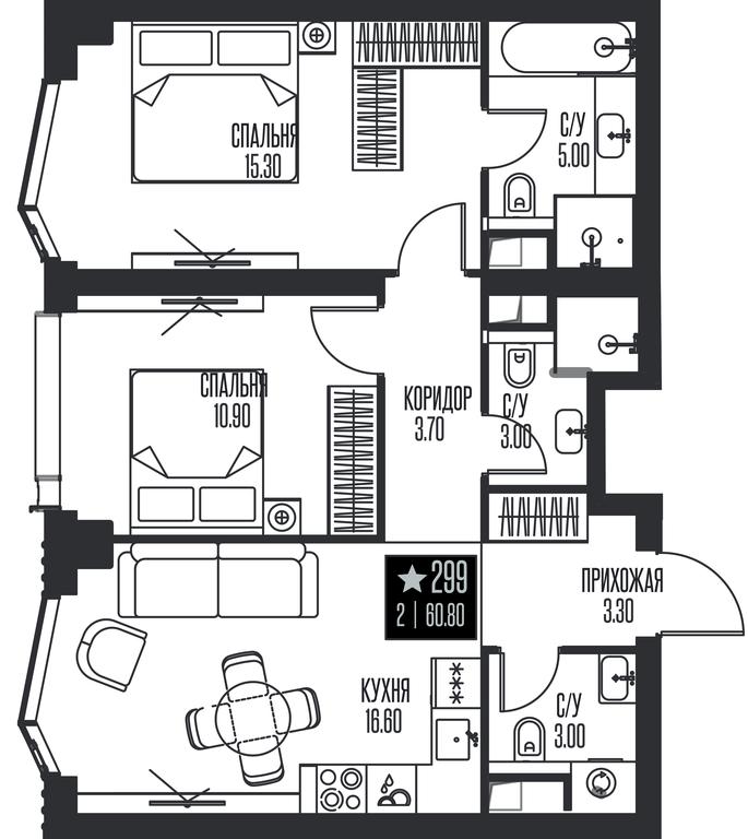 2-BD Apartment Sale, 60.8 sq. m. at Ice Towers, State Nature Reserve of Regional Significance Forest on the Samorodinka River, Moscow, Russia #1 2-BD Apartment Sale, 60.8 sq. m. at Ice Towers, State Nature Reserve of Regional Significance Forest on the Samorodinka River, Moscow, Russia #1