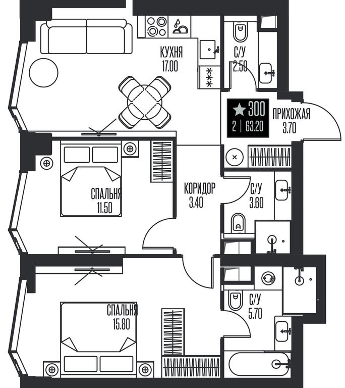 2-BD Apartment Sale, 63.2 sq. m. at Ice Towers, State Nature Reserve of Regional Significance Forest on the Samorodinka River, Moscow, Russia #1 2-BD Apartment Sale, 63.2 sq. m. at Ice Towers, State Nature Reserve of Regional Significance Forest on the Samorodinka River, Moscow, Russia #1