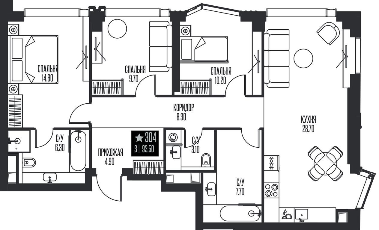 3-BD Apartment Sale, 93.5 sq. m. at Ice Towers, State Nature Reserve of Regional Significance Forest on the Samorodinka River, Moscow, Russia #1 3-BD Apartment Sale, 93.5 sq. m. at Ice Towers, State Nature Reserve of Regional Significance Forest on the Samorodinka River, Moscow, Russia #1