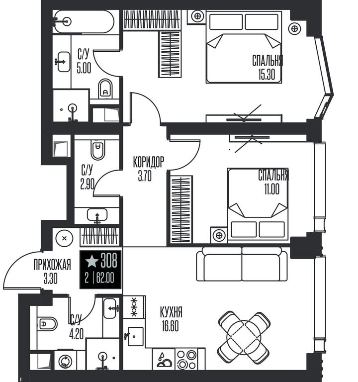 2-BD Apartment Sale, 62 sq. m. at Ice Towers, State Nature Reserve of Regional Significance Forest on the Samorodinka River, Moscow, Russia #1 2-BD Apartment Sale, 62 sq. m. at Ice Towers, State Nature Reserve of Regional Significance Forest on the Samorodinka River, Moscow, Russia #1