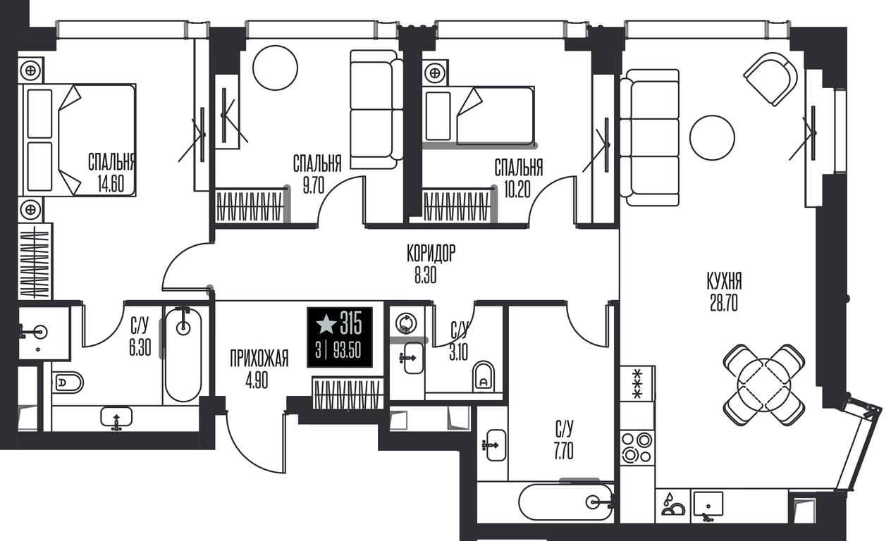 3-BD Apartment Sale, 93.5 sq. m. at Ice Towers, State Nature Reserve of Regional Significance Forest on the Samorodinka River, Moscow, Russia #1 3-BD Apartment Sale, 93.5 sq. m. at Ice Towers, State Nature Reserve of Regional Significance Forest on the Samorodinka River, Moscow, Russia #1