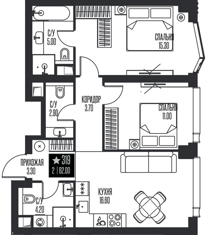 2-BD Apartment Sale, 62 sq. m. at Ice Towers, State Nature Reserve of Regional Significance Forest on the Samorodinka River, Moscow, Russia #1 2-BD Apartment Sale, 62 sq. m. at Ice Towers, State Nature Reserve of Regional Significance Forest on the Samorodinka River, Moscow, Russia #1