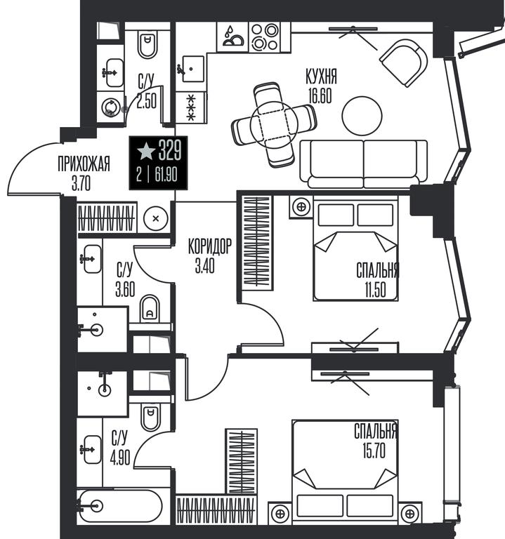 2-BD Apartment Sale, 61.9 sq. m. at Ice Towers, State Nature Reserve of Regional Significance Forest on the Samorodinka River, Moscow, Russia #1 2-BD Apartment Sale, 61.9 sq. m. at Ice Towers, State Nature Reserve of Regional Significance Forest on the Samorodinka River, Moscow, Russia #1