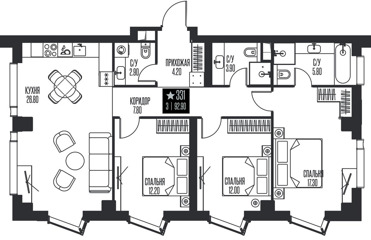3-BD Apartment Sale, 92.9 sq. m. at Ice Towers, State Nature Reserve of Regional Significance Forest on the Samorodinka River, Moscow, Russia #1 3-BD Apartment Sale, 92.9 sq. m. at Ice Towers, State Nature Reserve of Regional Significance Forest on the Samorodinka River, Moscow, Russia #1