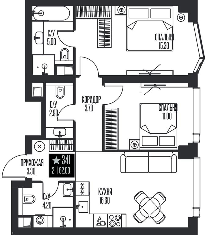 2-BD Apartment Sale, 62 sq. m. at Ice Towers, State Nature Reserve of Regional Significance Forest on the Samorodinka River, Moscow, Russia #1 2-BD Apartment Sale, 62 sq. m. at Ice Towers, State Nature Reserve of Regional Significance Forest on the Samorodinka River, Moscow, Russia #1