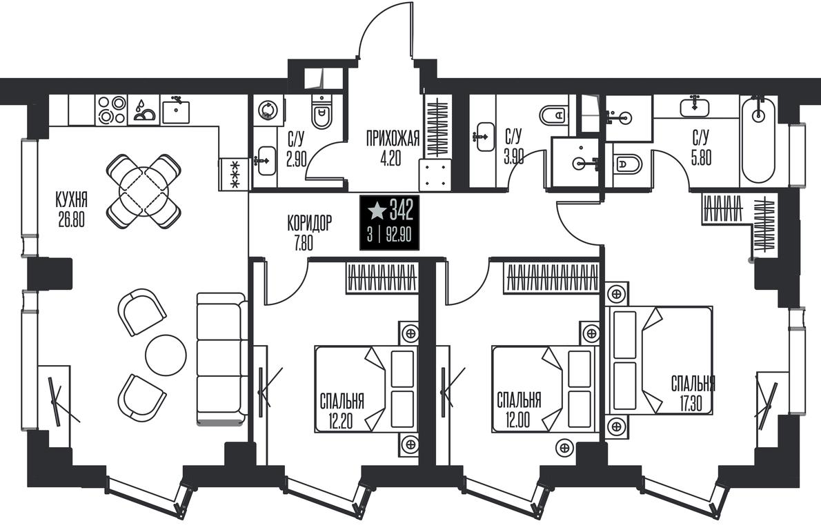 3-BD Apartment Sale, 92.9 sq. m. at Ice Towers, State Nature Reserve of Regional Significance Forest on the Samorodinka River, Moscow, Russia #1 3-BD Apartment Sale, 92.9 sq. m. at Ice Towers, State Nature Reserve of Regional Significance Forest on the Samorodinka River, Moscow, Russia #1