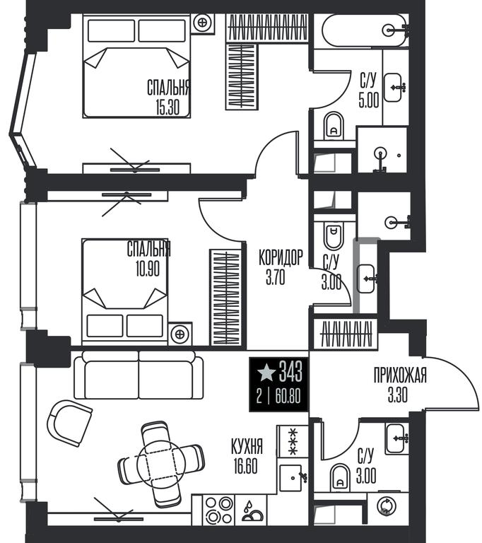 2-BD Apartment Sale, 60.8平方米 at Ice Towers, State Nature Reserve of Regional Significance Forest on the Samorodinka River, Moscow, Russia #1 2-BD Apartment Sale, 60.8平方米 at Ice Towers, State Nature Reserve of Regional Significance Forest on the Samorodinka River, Moscow, Russia #1