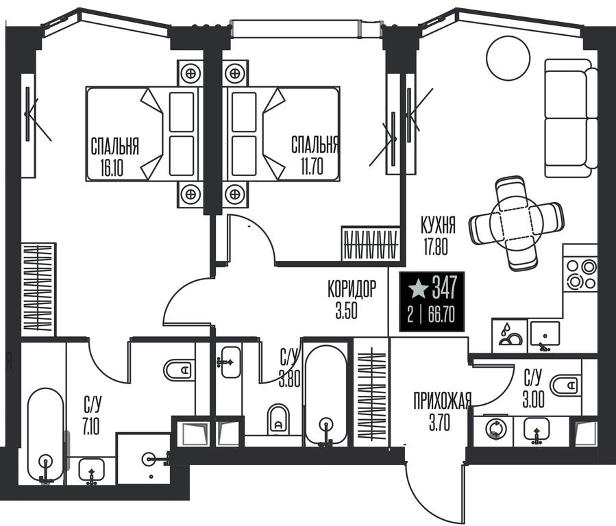 2-BD Apartment Sale, 66.7 sq. m. at Ice Towers, State Nature Reserve of Regional Significance Forest on the Samorodinka River, Moscow, Russia #1 2-BD Apartment Sale, 66.7 sq. m. at Ice Towers, State Nature Reserve of Regional Significance Forest on the Samorodinka River, Moscow, Russia #1