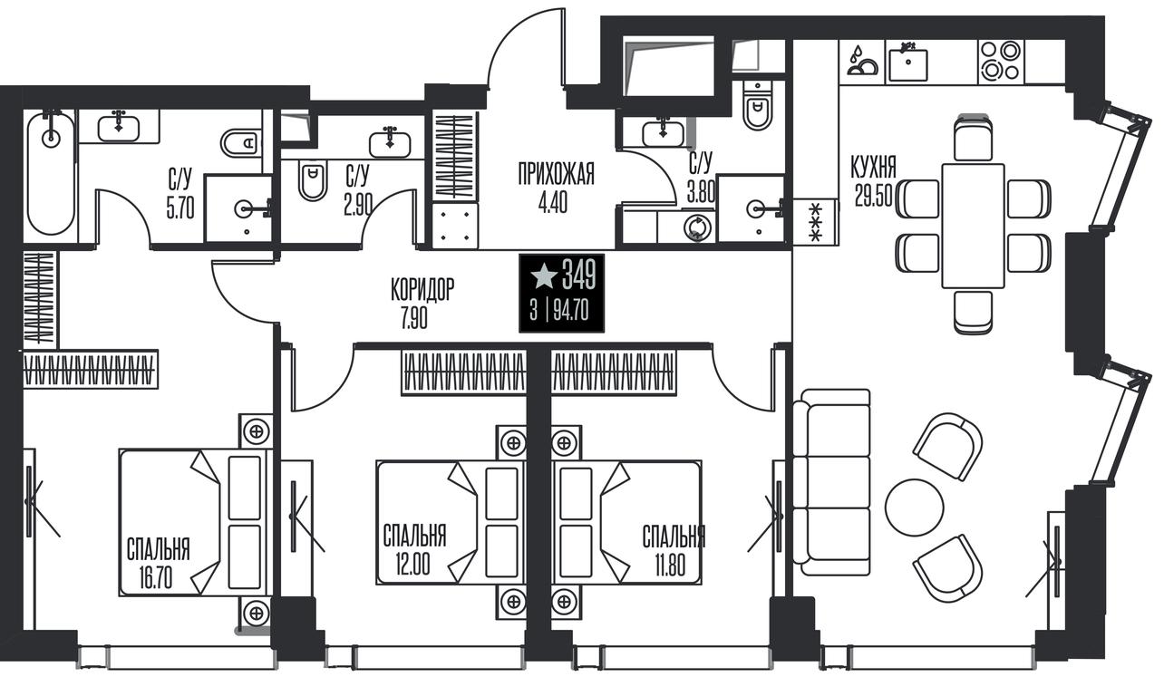3-BD Apartment Sale, 94.7 sq. m. at Ice Towers, State Nature Reserve of Regional Significance Forest on the Samorodinka River, Moscow, Russia #1 3-BD Apartment Sale, 94.7 sq. m. at Ice Towers, State Nature Reserve of Regional Significance Forest on the Samorodinka River, Moscow, Russia #1