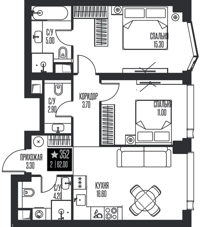 2-BD Apartment Sale, 62 sq. m. at Ice Towers, State Nature Reserve of Regional Significance Forest on the Samorodinka River, Moscow, Russia #1 2-BD Apartment Sale, 62 sq. m. at Ice Towers, State Nature Reserve of Regional Significance Forest on the Samorodinka River, Moscow, Russia #1