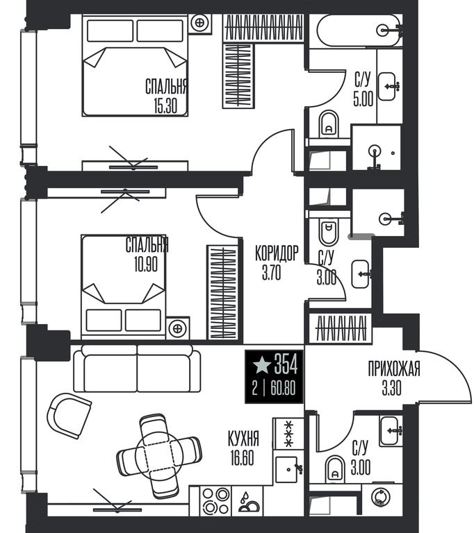 2-BD Apartment Sale, 60.8平方米 at Ice Towers, State Nature Reserve of Regional Significance Forest on the Samorodinka River, Moscow, Russia #1 2-BD Apartment Sale, 60.8平方米 at Ice Towers, State Nature Reserve of Regional Significance Forest on the Samorodinka River, Moscow, Russia #1