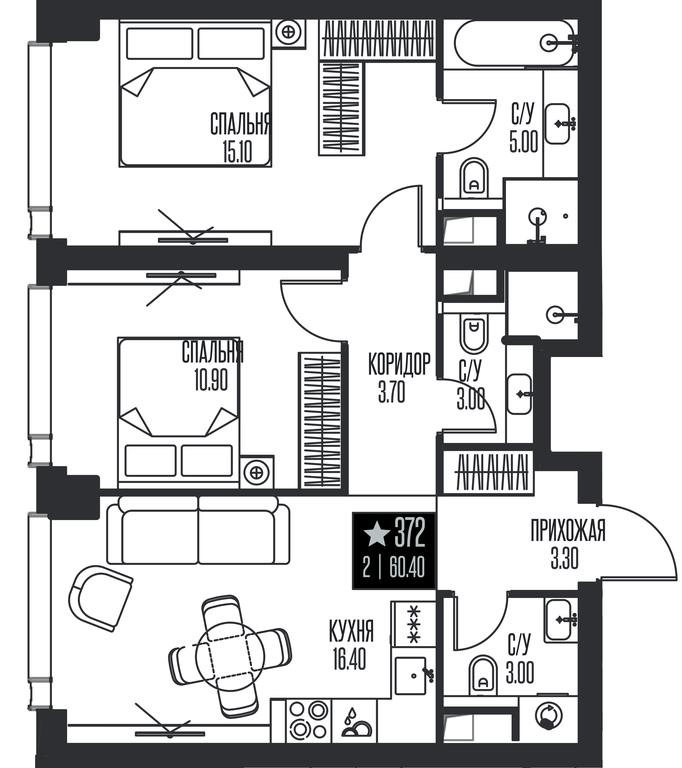 2-BD Apartment Sale, 60.4平方米 at Ice Towers, State Nature Reserve of Regional Significance Forest on the Samorodinka River, Moscow, Russia #1 2-BD Apartment Sale, 60.4平方米 at Ice Towers, State Nature Reserve of Regional Significance Forest on the Samorodinka River, Moscow, Russia #1
