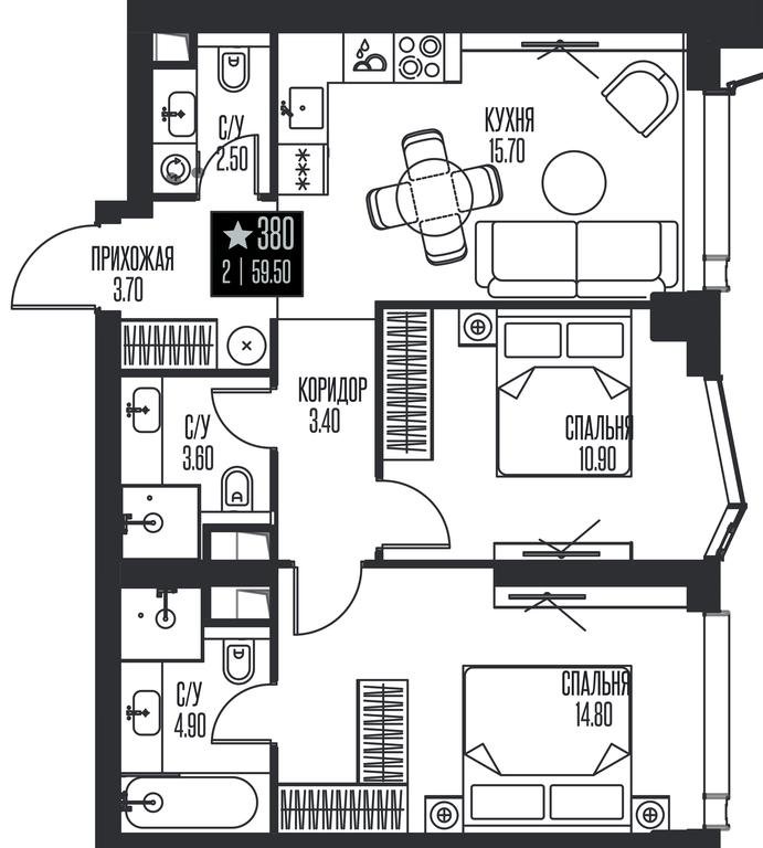 2-BD Apartment Sale, 59.5 sq. m. at Ice Towers, State Nature Reserve of Regional Significance Forest on the Samorodinka River, Moscow, Russia #1 2-BD Apartment Sale, 59.5 sq. m. at Ice Towers, State Nature Reserve of Regional Significance Forest on the Samorodinka River, Moscow, Russia #1