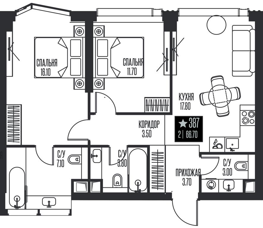 2-BD Apartment Sale, 66.7 sq. m. at Ice Towers, State Nature Reserve of Regional Significance Forest on the Samorodinka River, Moscow, Russia #1 2-BD Apartment Sale, 66.7 sq. m. at Ice Towers, State Nature Reserve of Regional Significance Forest on the Samorodinka River, Moscow, Russia #1