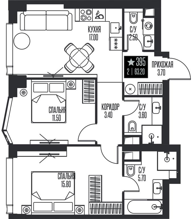 2-BD Apartment Sale, 63.2 sq. m. at Ice Towers, State Nature Reserve of Regional Significance Forest on the Samorodinka River, Moscow, Russia #1 2-BD Apartment Sale, 63.2 sq. m. at Ice Towers, State Nature Reserve of Regional Significance Forest on the Samorodinka River, Moscow, Russia #1