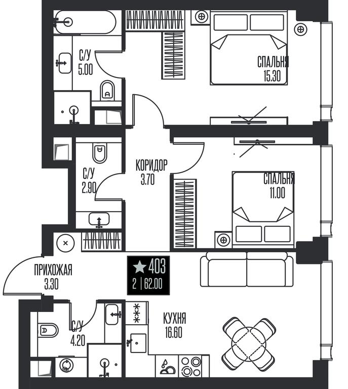 2-BD Apartment Sale, 62 sq. m. at Ice Towers, State Nature Reserve of Regional Significance Forest on the Samorodinka River, Moscow, Russia #1 2-BD Apartment Sale, 62 sq. m. at Ice Towers, State Nature Reserve of Regional Significance Forest on the Samorodinka River, Moscow, Russia #1