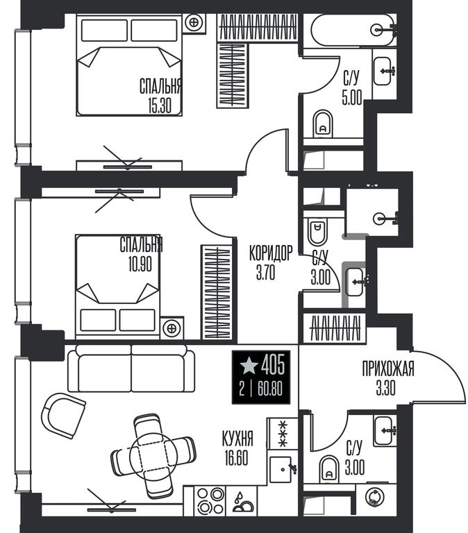 2-BD Apartment Sale, 60.8 sq. m. at Ice Towers, State Nature Reserve of Regional Significance Forest on the Samorodinka River, Moscow, Russia #1 2-BD Apartment Sale, 60.8 sq. m. at Ice Towers, State Nature Reserve of Regional Significance Forest on the Samorodinka River, Moscow, Russia #1