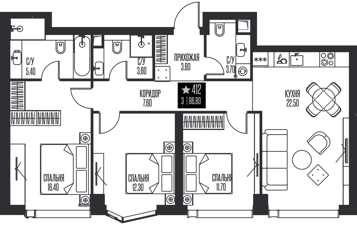 3-BD Apartment Sale, 86.8 sq. m. at Ice Towers, State Nature Reserve of Regional Significance Forest on the Samorodinka River, Moscow, Russia #1 3-BD Apartment Sale, 86.8 sq. m. at Ice Towers, State Nature Reserve of Regional Significance Forest on the Samorodinka River, Moscow, Russia #1