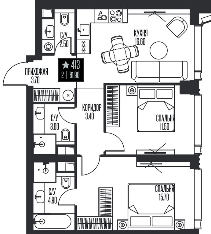 2-BD Apartment Sale, 61.9平方米 at Ice Towers, State Nature Reserve of Regional Significance Forest on the Samorodinka River, Moscow, Russia #1 2-BD Apartment Sale, 61.9平方米 at Ice Towers, State Nature Reserve of Regional Significance Forest on the Samorodinka River, Moscow, Russia #1
