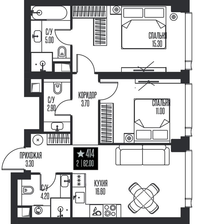 2-BD Apartment Sale, 62 sq. m. at Ice Towers, State Nature Reserve of Regional Significance Forest on the Samorodinka River, Moscow, Russia #1 2-BD Apartment Sale, 62 sq. m. at Ice Towers, State Nature Reserve of Regional Significance Forest on the Samorodinka River, Moscow, Russia #1
