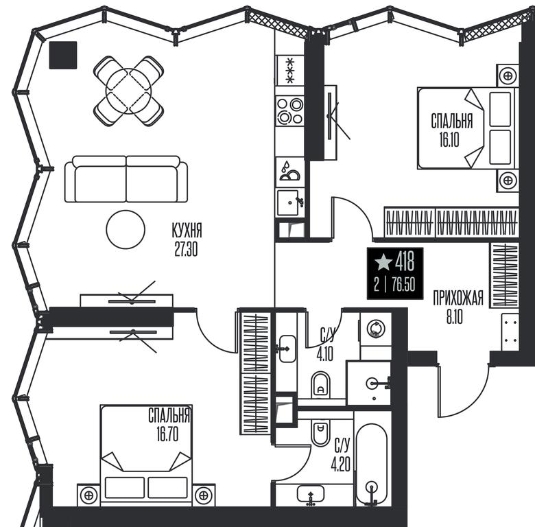 2-BD Apartment Sale, 76.5平方米 at Ice Towers, State Nature Reserve of Regional Significance Forest on the Samorodinka River, Moscow, Russia #1 2-BD Apartment Sale, 76.5平方米 at Ice Towers, State Nature Reserve of Regional Significance Forest on the Samorodinka River, Moscow, Russia #1
